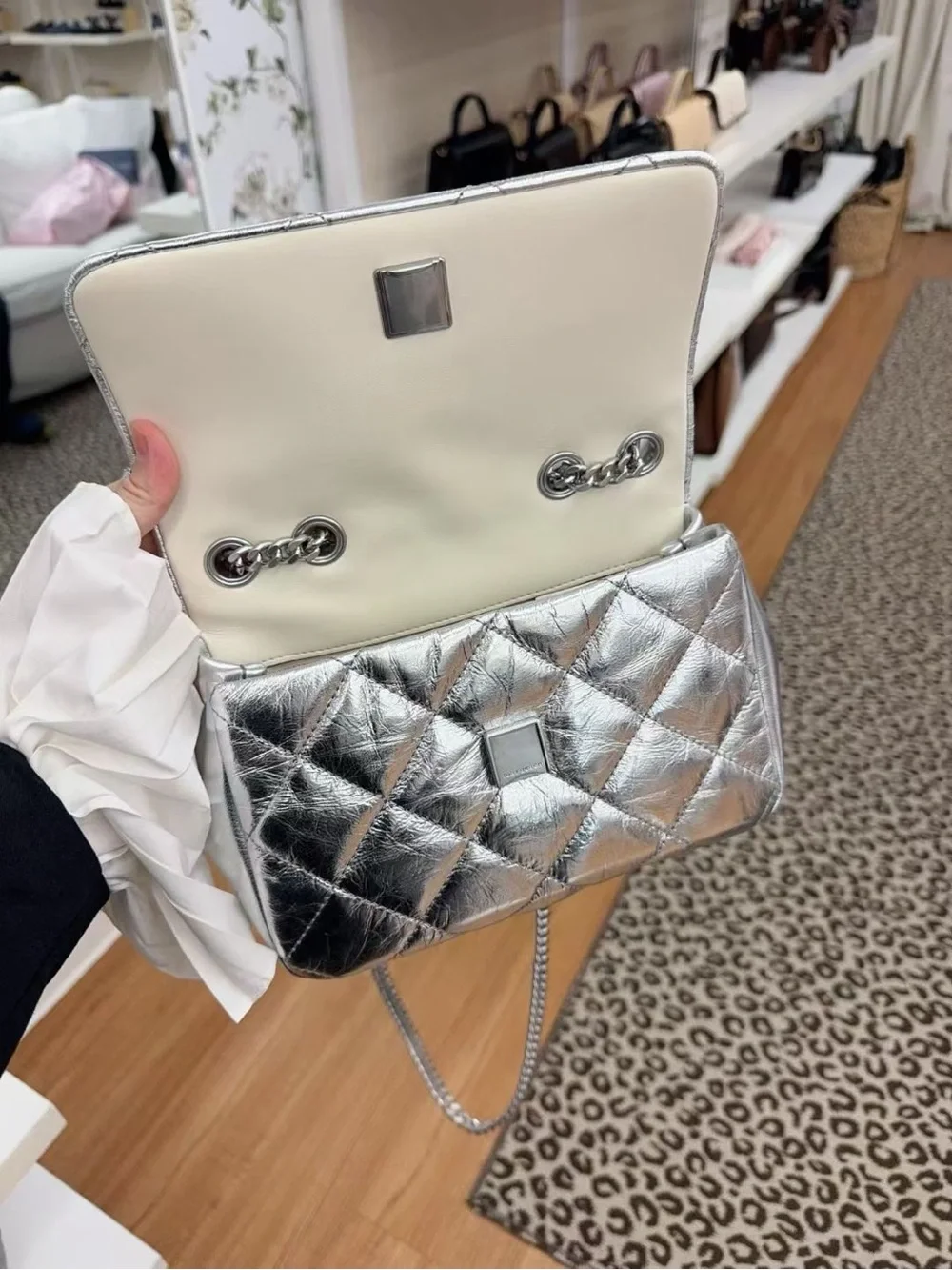 Tory Burch Willa Small Convertible Shoulder Bag Metallic Silver NWT